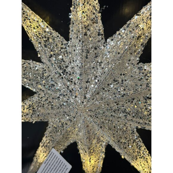 The Christmas Shoppe Electric 10-LED Glitter Star Tree Topper – Silver Light-Up - Picture 5 of 9